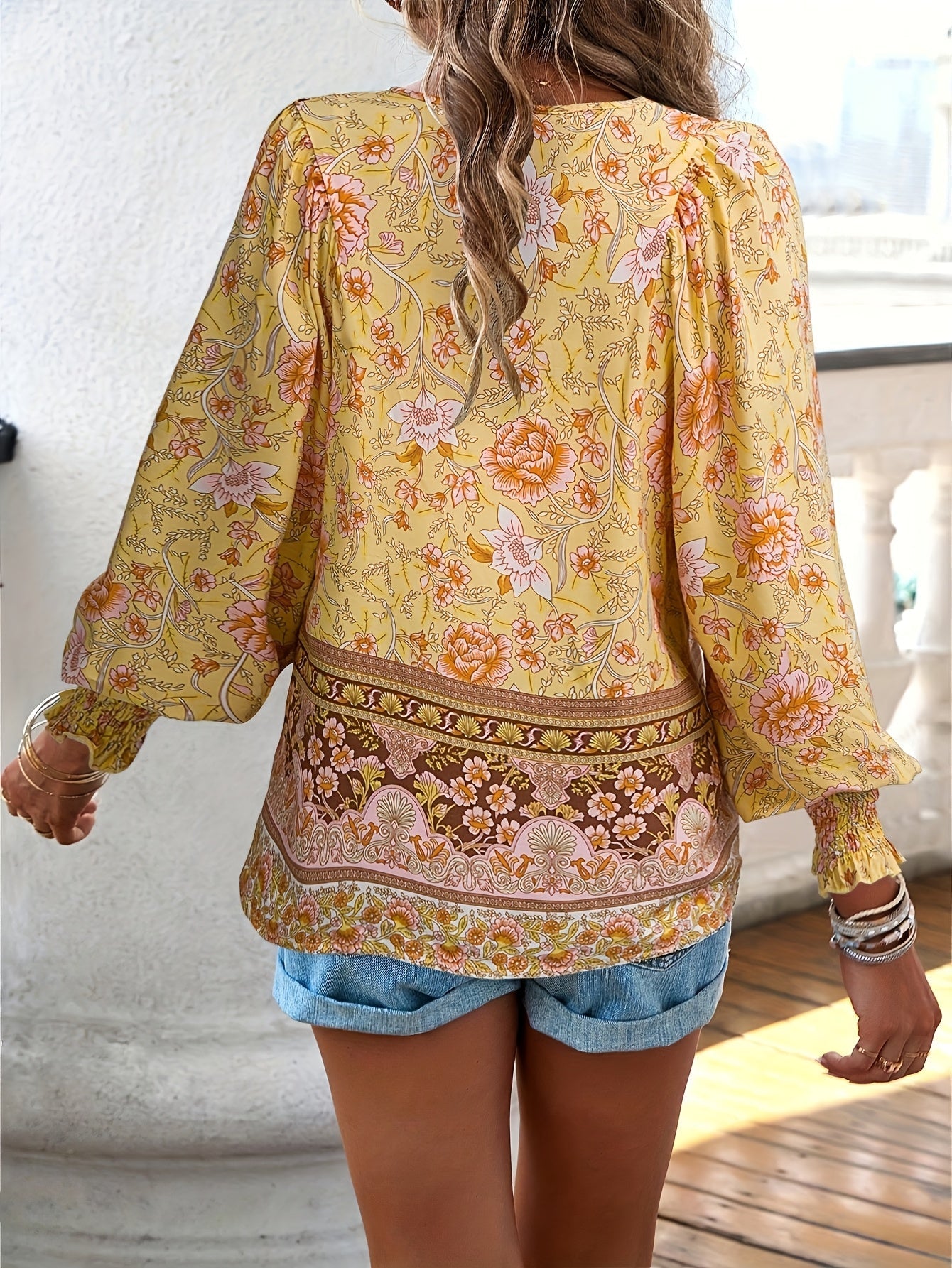 Barbara™ | Ethnic Floral Tie Blouse