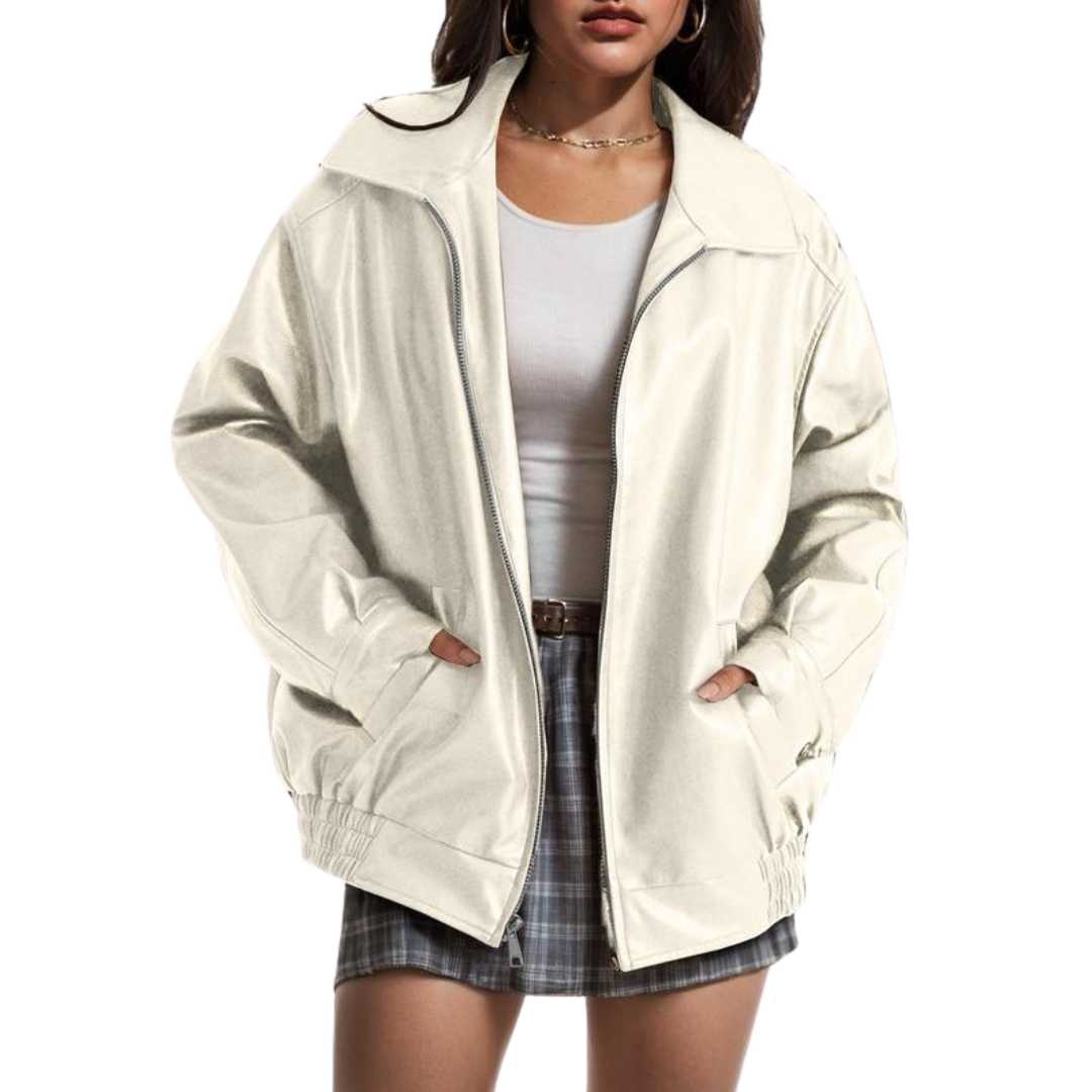XANDRA | Trendy Oversized Leather Jacket