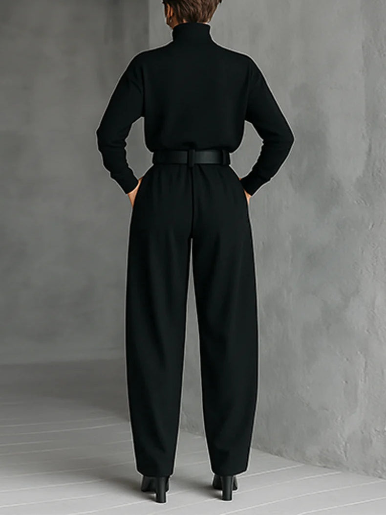 Lisa | Black 2-piece set with belt