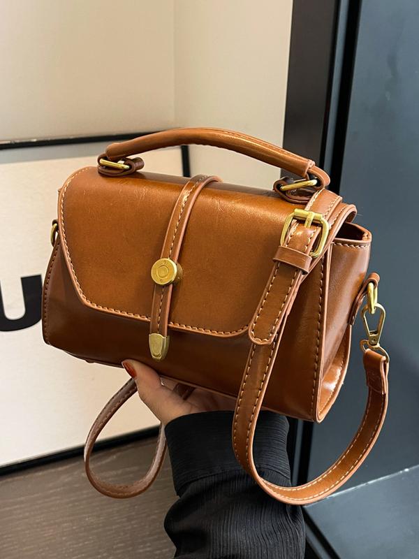 AVANLIE | Trendy Contrast Stitching Small Square Shoulder Bag