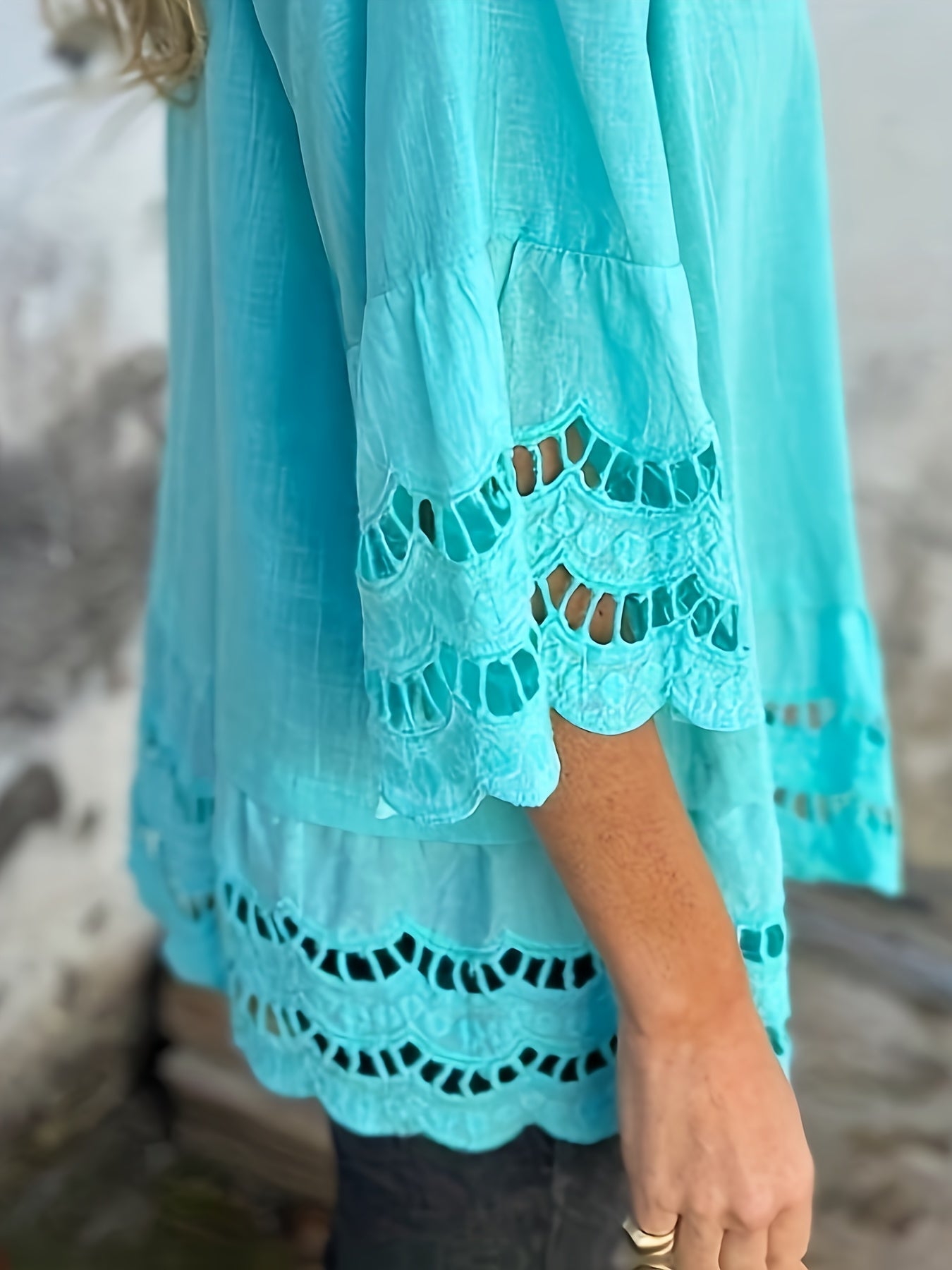 Gloria™ | Ruffled Lace Sleeve Blouse